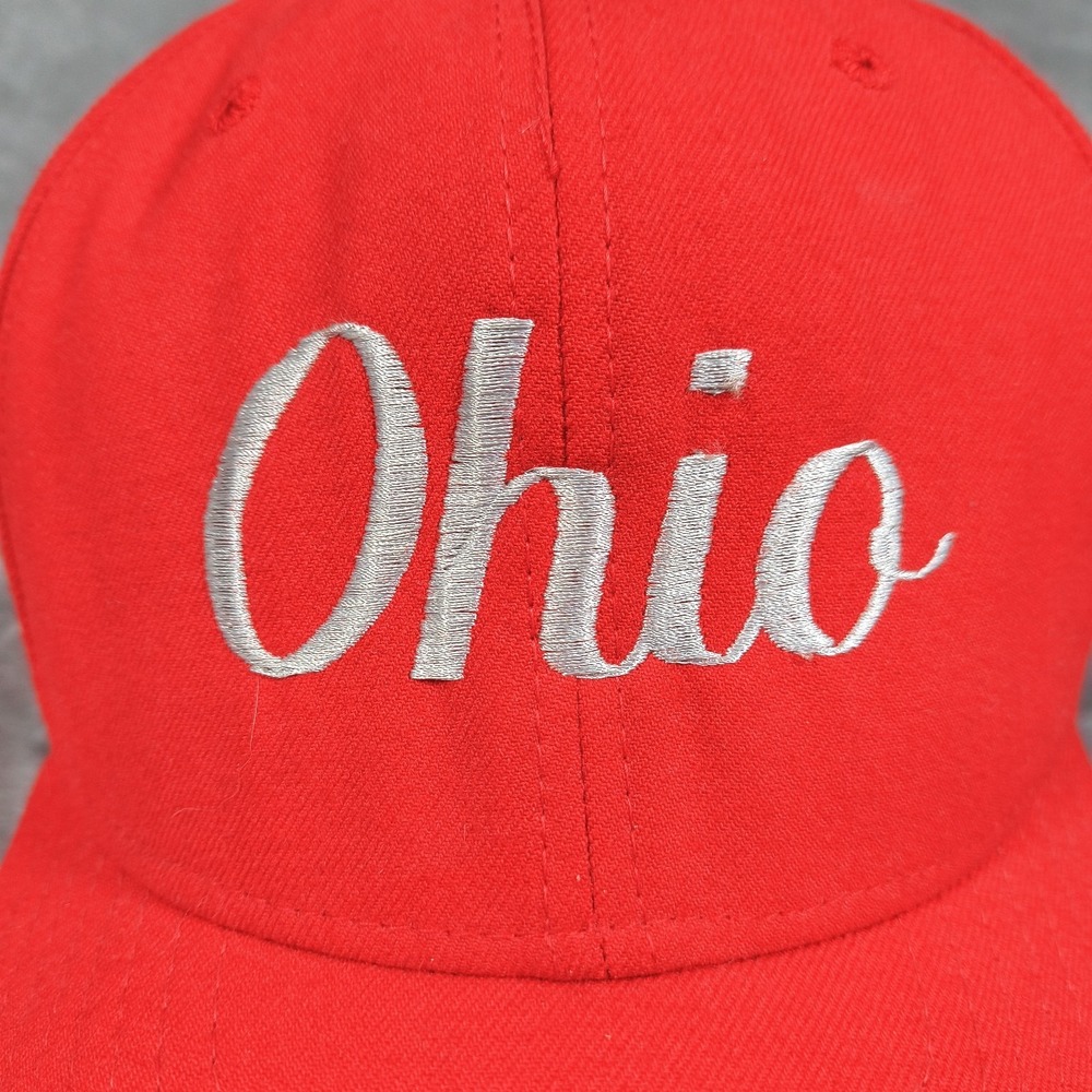 Vintage Ohio Hat Cap Red Script New Era Snapback Made In USA 80s 90s Embroidered - Picture 2 of 8
